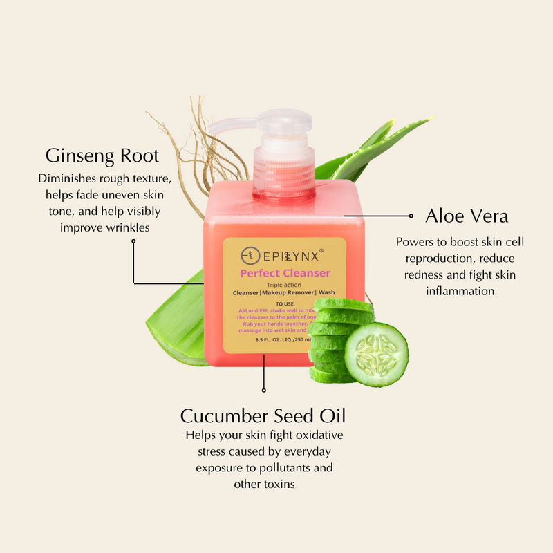 EpiLynx Gentle Hydrating Facial Cleanser – Aloe, Cucumber & Antioxidants (Nut-Free, Gluten-Free, Vegan) Face Cleanser Antique White