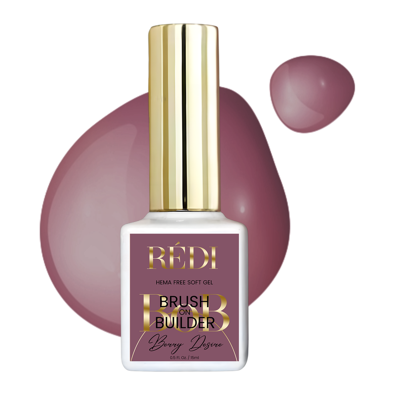 Red Iguana LLC "Berry Desire" BoB Gel - Soft Gel Builder Nail Prep White Smoke