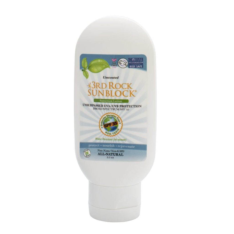 3rd Rock Essentials 3rd Rock Sunblock® Sunscreen Lotion - Unscented - Zinc Oxide SPF 35 All Natural SunBlock Light Gray 1-Pack,3 pack (Not for Wholesale)