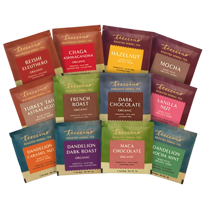 Teeccino Best Selling Herbal Teas Sampler Samplers Black Free Shipping