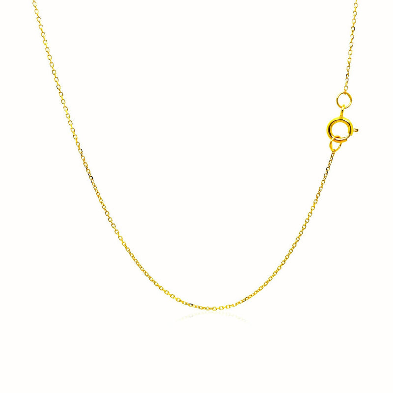 Bids.com 14k Yellow Gold Diamond Cut Cable Link Chain 0.7mm Necklaces White Smoke 16 / Yellow Gold,18 / Yellow Gold,20 / Yellow Gold