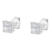 Bids.com 10K White Gold Diamond Stud Earrings (3/4 cttw, H-I Color, SI2-I1 Clarity) Earrings White Smoke White.Gold / 0.78