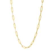 Bids.com 14k Yellow Gold Long Domed Paperclip Chain Necklace (4.80 mm) Necklaces White Smoke 18 / Yellow Gold