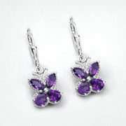 Bids.com 2.12 Carat Genuine Amethyst .925 Sterling Silver Earrings Earrings White Smoke