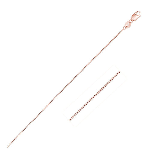 Bids.com 14k Rose Gold Classic Box Chain 0.4mm Necklaces White Smoke 18 / Rose Gold