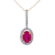 Bids.com .45ct Ruby Diamond Fashion Pendants 10KT Yellow Gold Pendants White Smoke 18