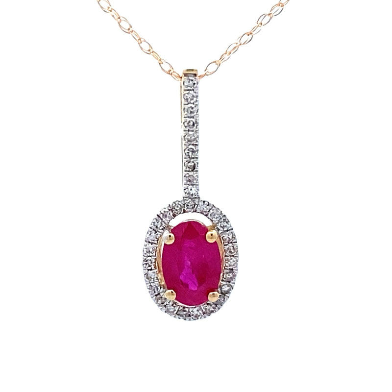 Bids.com .45ct Ruby Diamond Fashion Pendants 10KT Yellow Gold Pendants White Smoke 18