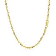 Bids.com 10K Yellow Gold Hollow Diamond Cut Rope Chain (2.00 mm) Necklaces White Smoke 16 / Yellow Gold,18 / Yellow Gold,20 / Yellow Gold,22 / Yellow Gold,24 / Yellow Gold