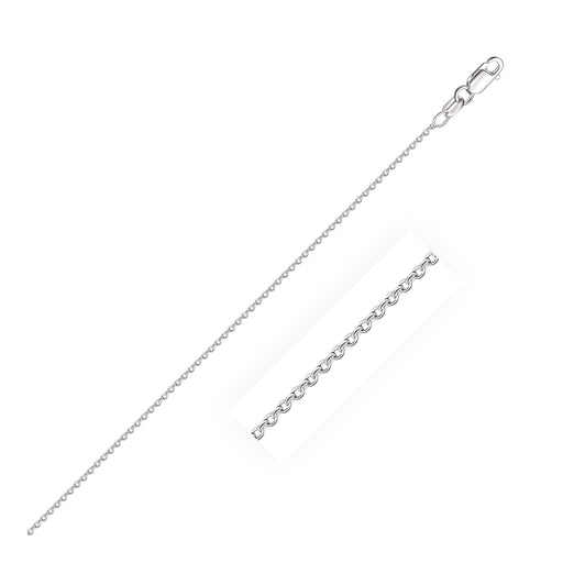 Bids.com 14k White Gold Oval Cable Link Chain 0.97mm Necklaces White Smoke 16 / White Gold,18 / White Gold,20 / White Gold,One / White Gold