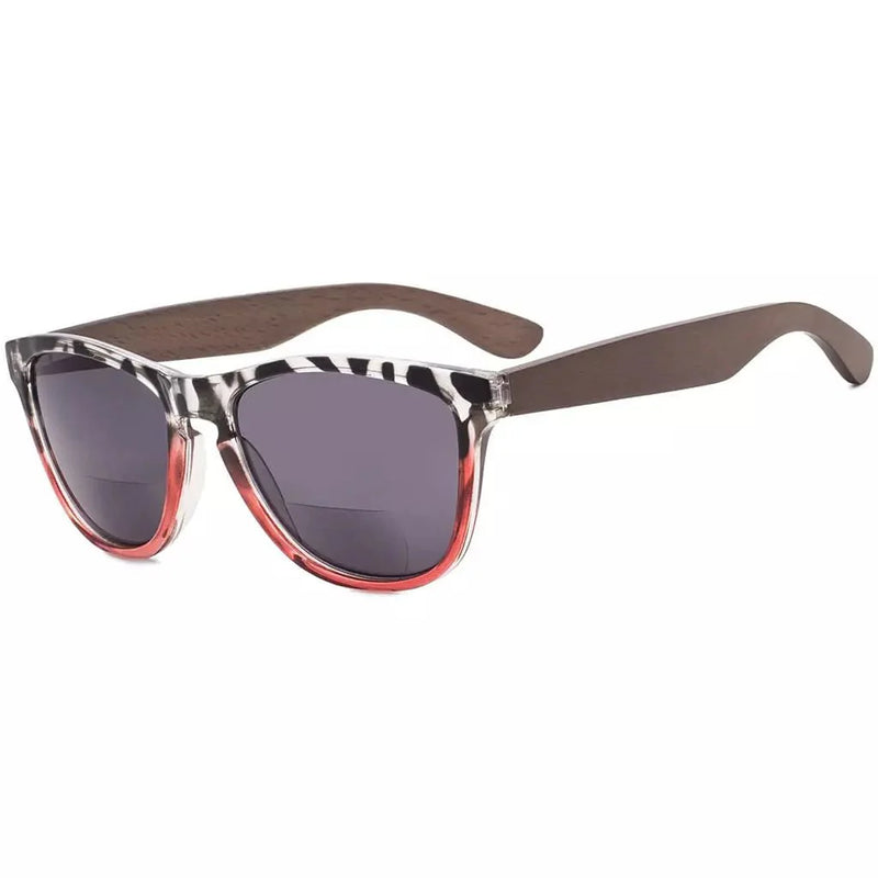 eyekeeper.com Bifocal Sunglasses with Wood Temples for Women SGH001-6 Sunglasses White Smoke Tortoise Red / +1.00,Tortoise Red / +1.50,Tortoise Red / +1.75,Tortoise Red / +2.00,Tortoise Red / +2.50,Tortoise Red / +3.00,Tortoise Red / +3.50