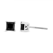 Bids.com .925 Sterling Silver 4.00 Cttw Princess-Cut Square Black Diamond Classic 4-Prong Stud Earrings with Screw Backs Earrings White Smoke White.Sterling Silver / 4,White.Sterling Silver / 1,White.Sterling Silver / 2,White.Sterling Silver / 3,White.Sterling Silver / 0.5,White.Sterling Silver / 1.5,White.Sterling Silver / 0.625,White.Sterling Silver / 0.25