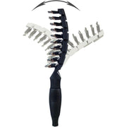 Creative Pro Hair Tools The Flex Brush | XL Mixed Bristle Hair Brush White Smoke Black