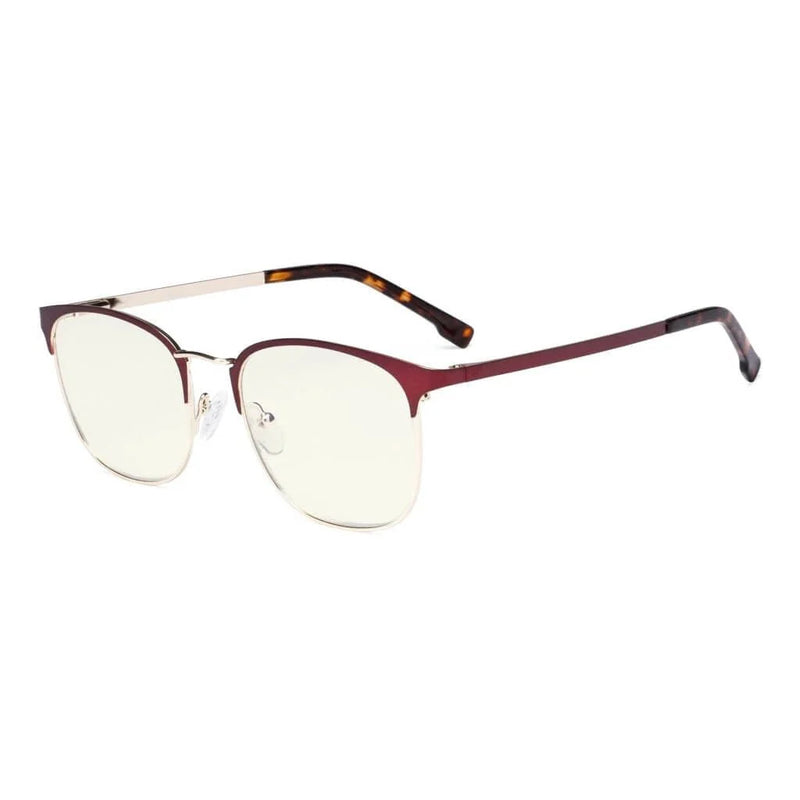 eyekeeper.com Black Browline Glasses Trendy Style Blue Light Filter LX19018-BB40 Eyeglasses White Smoke Red / without magnification