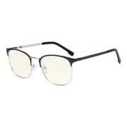 eyekeeper.com Black Browline Glasses Trendy Style Blue Light Filter LX19018-BB40 Eyeglasses White Smoke Black / without magnification