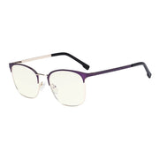 eyekeeper.com Black Browline Glasses Trendy Style Blue Light Filter LX19018-BB40 Eyeglasses White Smoke Purple / without magnification