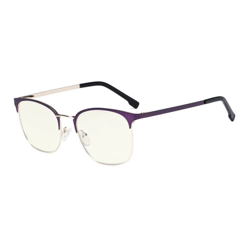 eyekeeper.com Black Browline Glasses Trendy Style Blue Light Filter LX19018-BB40 Eyeglasses White Smoke Purple / without magnification