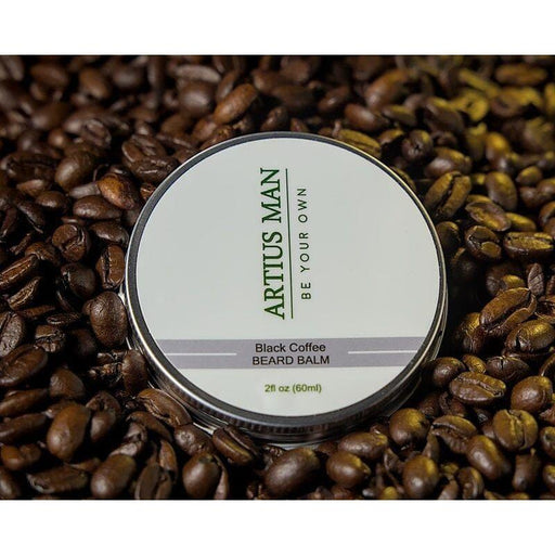 Artius Man Black Coffee Beard Balm – Dark Roast Coffee Beard Control and Conditioning (2 oz) Beard Balm Black