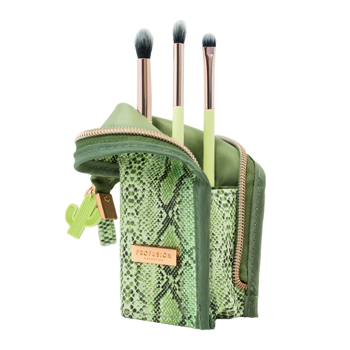 Profusion Cosmetics Desert Sage | Blend & Stand 4pc Bag & Brush Set Makeup Brushes Slate Gray