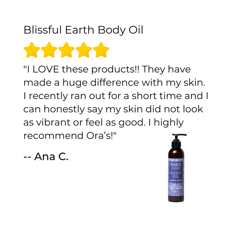 Ora's Amazing Herbal Body Oil, Blissful Earth Body Oil Light Goldenrod 7.5 oz,2 oz