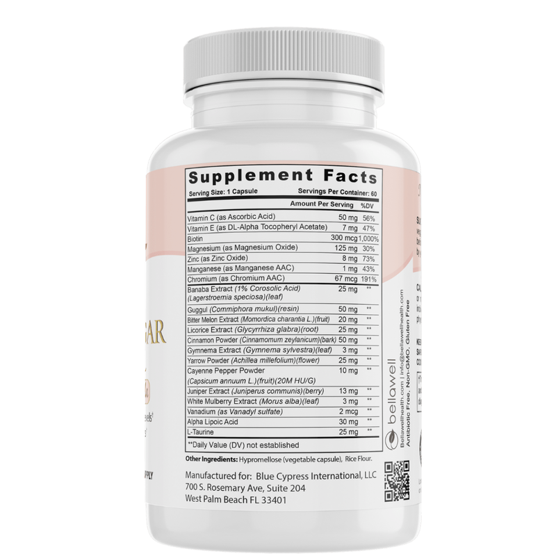 Bellawell Health Blood Sugar Balance by Bellawell Capsules Light Gray