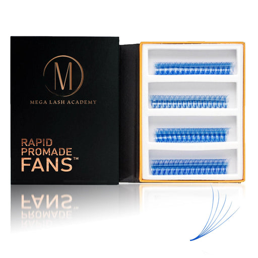 Mega Lash Academy Blue 5D Rapid Promade Fans - 600 Fans Promade Fans Black 0.07 / CC / Mixed 8-9-10-11 mm,0.07 / CC / Mixed 12-13-14-15 mm