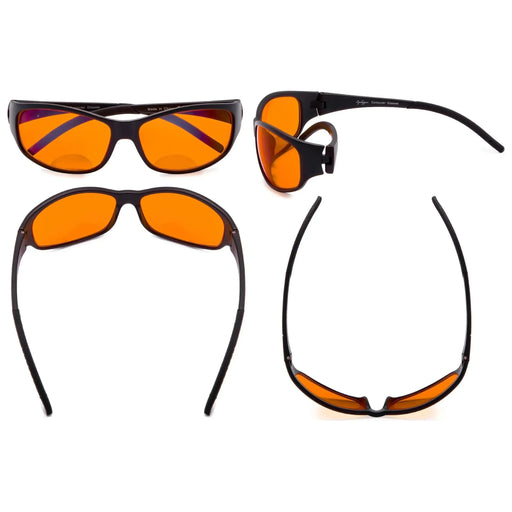eyekeeper.com Blue Light Blocking Bifocal Wrapped Glasses SGS080 Eyeglasses Black Black / +2.00,Tortoise / +1.25,Tortoise / +1.50,Tortoise / +1.75,Tortoise / +2.00,Tortoise / +2.50,Tortoise / +3.00