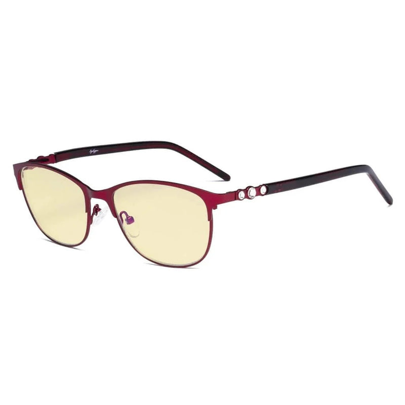 eyekeeper.com Blue Light Blocking Eyeglasses Crystal LX19020-BB60 Eyeglasses White Smoke Red / without magnification
