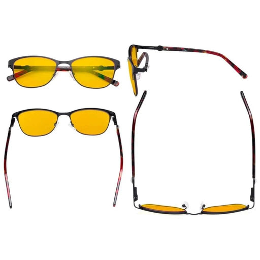 eyekeeper.com Blue Light Blocking Eyeglasses LX19022-BB90 Eyeglasses White Smoke Black / without magnification,Purple / without magnification,Red / without magnification