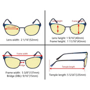 eyekeeper.com Blue Light Blocking Eyeglasses Trendy Style Amber Lens LX19035-BB60 Eyeglasses White Smoke Black / without magnification,Blue / without magnification,Purple / without magnification,Red / without magnification