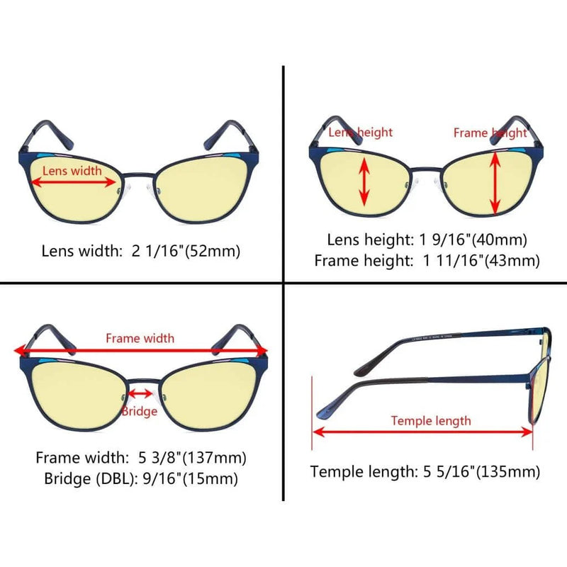 eyekeeper.com Blue Light Blocking Eyeglasses Trendy Style Amber Lens LX19035-BB60 Eyeglasses White Smoke Black / without magnification,Blue / without magnification,Purple / without magnification,Red / without magnification