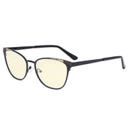 eyekeeper.com Blue Light Blocking Eyeglasses Trendy Style Amber Lens LX19035-BB60 Eyeglasses White Smoke Black / without magnification