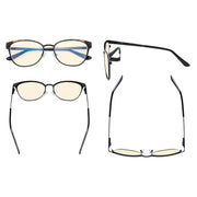eyekeeper.com Blue Light Blocking Eyeglasses Trendy Style Amber Lens LX19035-BB60 Eyeglasses White Smoke Black / without magnification,Blue / without magnification,Purple / without magnification,Red / without magnification