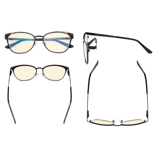 eyekeeper.com Blue Light Blocking Eyeglasses Trendy Style Amber Lens LX19035-BB60 Eyeglasses White Smoke Black / without magnification,Blue / without magnification,Purple / without magnification,Red / without magnification