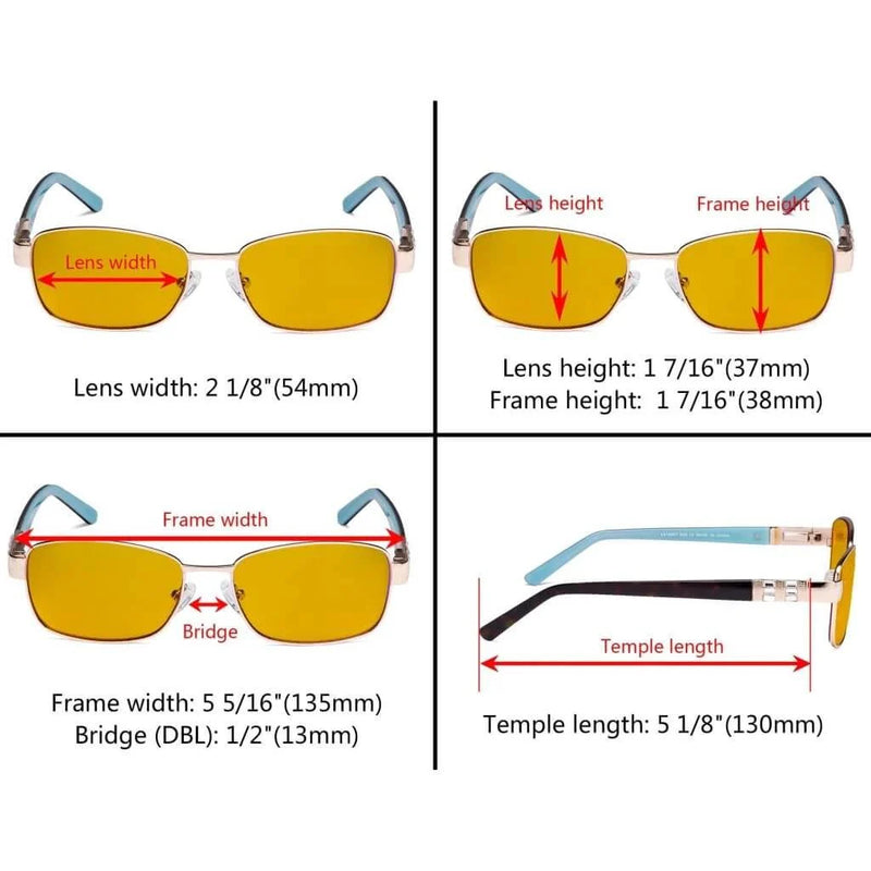 eyekeeper.com Blue Light Blocking Eyeglasses with Crystal Accents Amber Tinted Lenses LX19007-BB90 Eyeglasses White Smoke Brown / without magnification,Gold / without magnification,Purple / without magnification