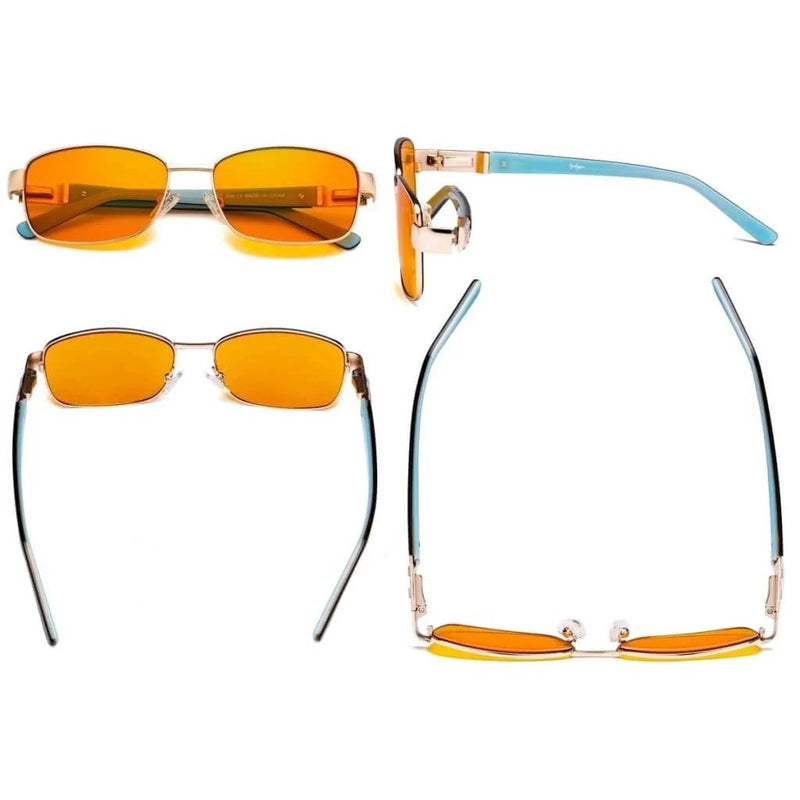 eyekeeper.com Blue Light Blocking Eyeglasses with Crystal Accents Orange Tinted Lenses LX19007-BB98 Eyeglasses White Smoke Brown / without magnification,Gold / without magnification,Purple / without magnification