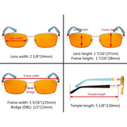 eyekeeper.com Blue Light Blocking Eyeglasses with Crystal Accents Orange Tinted Lenses LX19007-BB98 Eyeglasses White Smoke Brown / without magnification,Gold / without magnification,Purple / without magnification