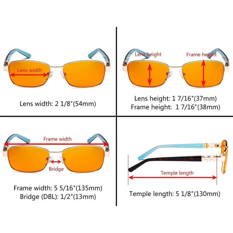 eyekeeper.com Blue Light Blocking Eyeglasses with Crystal Accents Orange Tinted Lenses LX19007-BB98 Eyeglasses White Smoke Brown / without magnification,Gold / without magnification,Purple / without magnification