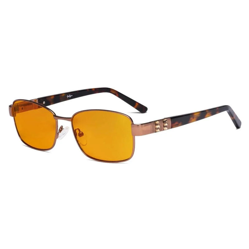 eyekeeper.com Blue Light Blocking Eyeglasses with Crystal Accents Orange Tinted Lenses LX19007-BB98 Eyeglasses White Smoke Brown / without magnification,Gold / without magnification,Purple / without magnification