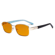 eyekeeper.com Blue Light Blocking Eyeglasses with Crystal Accents Orange Tinted Lenses LX19007-BB98 Eyeglasses White Smoke Gold / without magnification