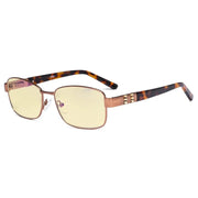 eyekeeper.com Blue Light Blocking Eyeglasses with Crystal Accents Yellow Tinted Lenses LX19007-BB60 Eyeglasses White Smoke Brown / without magnification,Gold / without magnification,Purple / without magnification