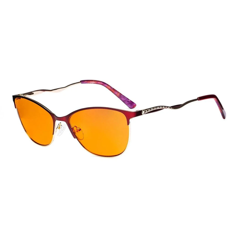 eyekeeper.com Blue Light Blocking Eyeglasses with Crystals LX19014-BB98 Eyeglasses White Smoke Red / without magnification