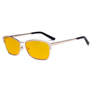 eyekeeper.com Blue Light Blocking Eyeglasses with Crystals HP17001 Eyeglasses Orange Gold / without magnification