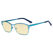 eyekeeper.com Blue Light Blocking Eyeglasses with Crystals TM17001 Eyeglasses Steel Blue Blue / without magnification