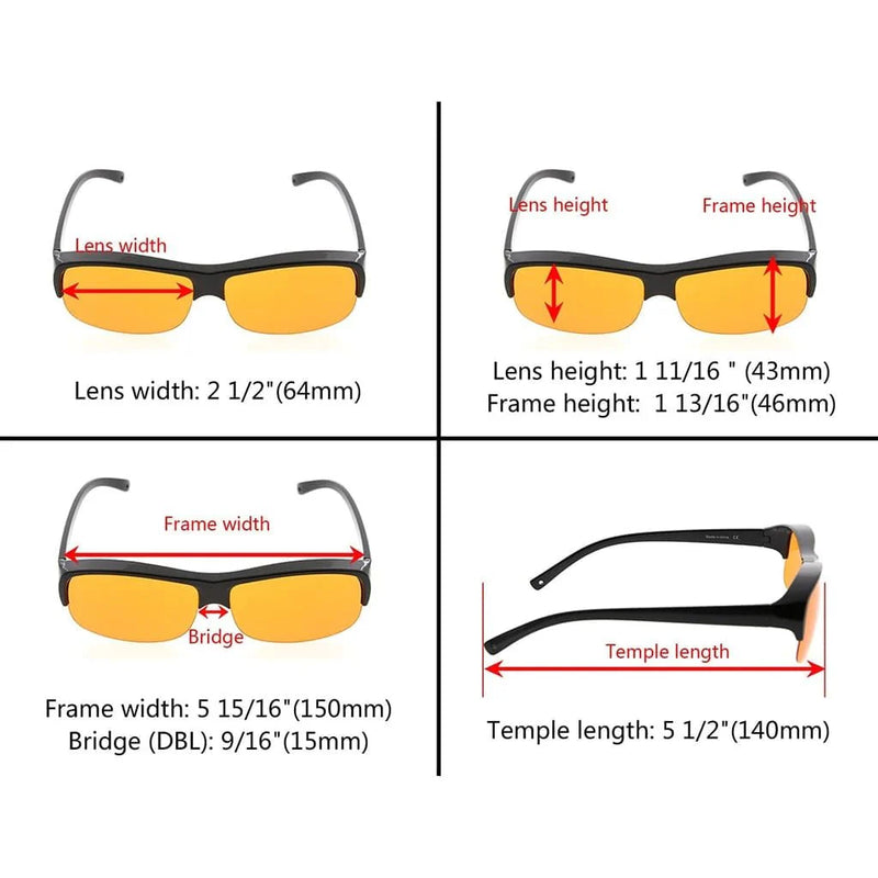 eyekeeper.com Blue Light Blocking Fitover Glasses DSXM1801 Eyeglasses White Smoke Black / without magnification,Black Red / without magnification,Tortoise / without magnification