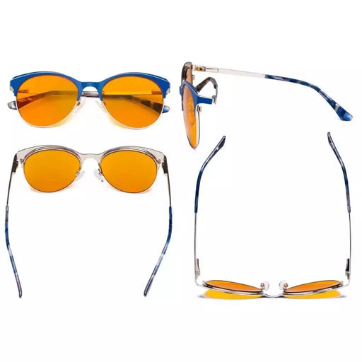eyekeeper.com Blue Light Blocking Glasses Nighttime Eyewear LX19042-BB98 Eyeglasses White Smoke Blue / without magnification,Red / without magnification,Black / without magnification
