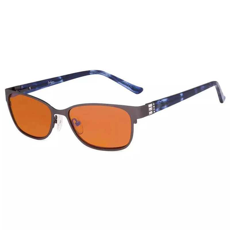 eyekeeper.com Blue Light Blocking Reading Glasses for Sleep LX17012 Eyeglasses White Smoke Gunmetal / without magnification,Gunmetal / +0.50,Gunmetal / +0.75,Gunmetal / +1.00,Gunmetal / +1.25,Gunmetal / +1.50,Gunmetal / +1.75,Gunmetal / +2.00