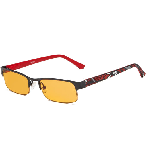 eyekeeper.com Half-rim Blue Light Blocking Reading Glasses LX17005-BB98 Eyeglasses White Smoke Black Red / +0.50,Black Red / +0.75,Black Red / +1.00,Black Red / +1.25,Black Red / +1.50,Black Red / +1.75