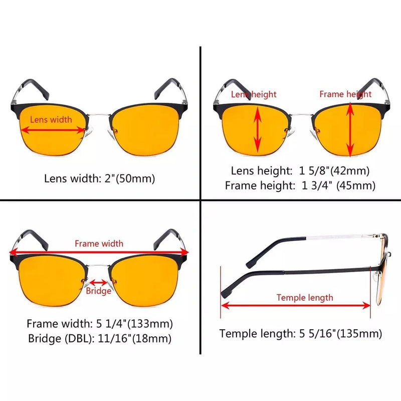 eyekeeper.com Blue Light Eyeglasses Metal Frame LX19018-BB98 Eyeglasses White Smoke Black / without magnification,Purple / without magnification,Red / without magnification