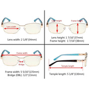 eyekeeper.com Blue Light Filter Eyeglasses with Crystal Accents Light Yellow Lenses LX19007-BB40 Eyeglasses White Smoke Brown / without magnification,Gold / without magnification,Purple / without magnification