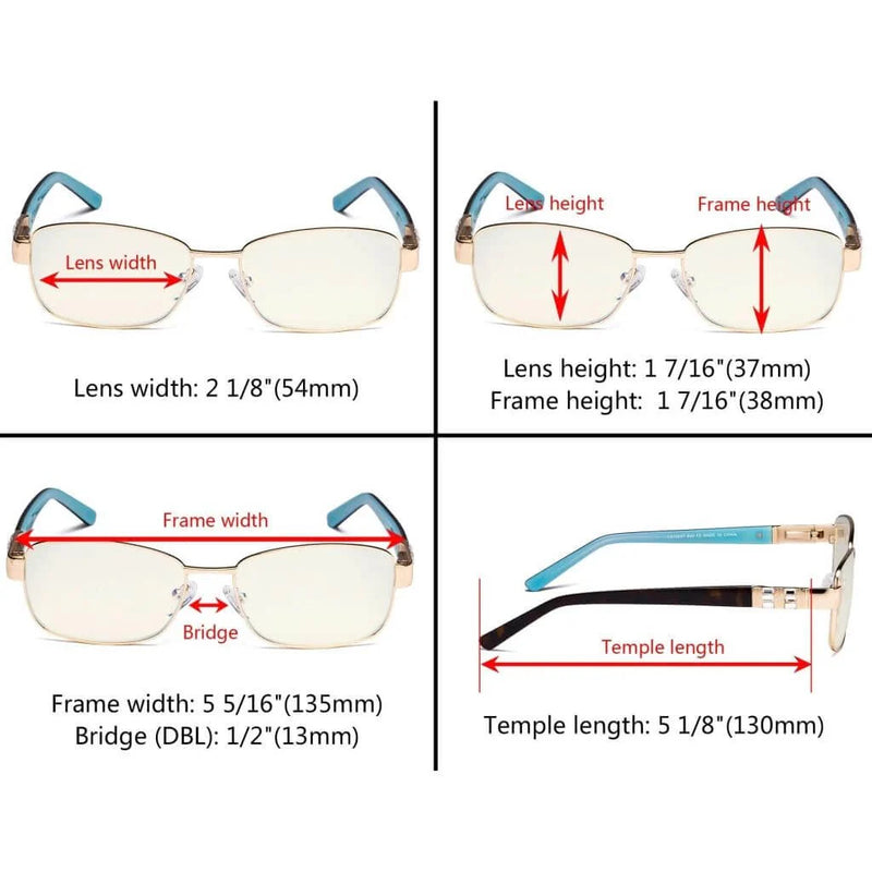 eyekeeper.com Blue Light Filter Eyeglasses with Crystal Accents Light Yellow Lenses LX19007-BB40 Eyeglasses White Smoke Brown / without magnification,Gold / without magnification,Purple / without magnification